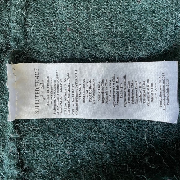 Grandpa Sweater Long Cardigan Green lightweight Selected Femme - Picture 7 of 13